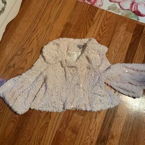 Body Language Paris cream coat with sparkles